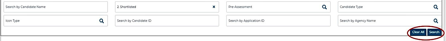 Screenshot of Jobtrain filtering.