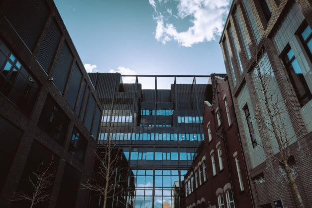 Engineering building B, MECD and the historic Oddfellows Hall