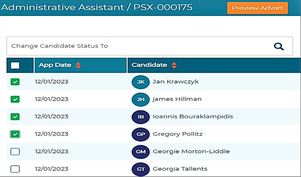 Screenshot of Jobtrain vacancy search