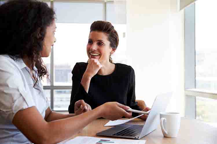 Two women having a meeting 