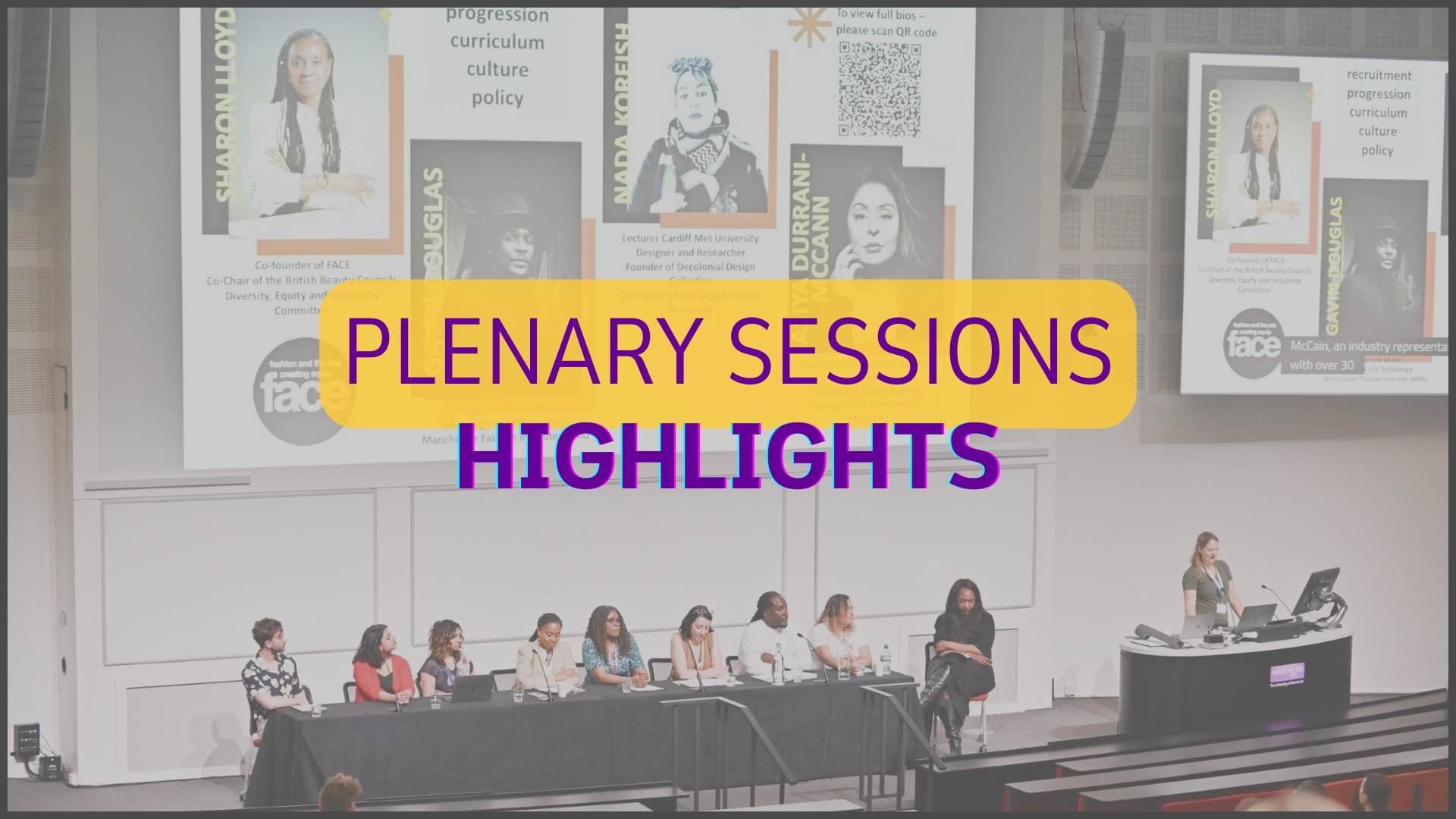 A banner for the overall 'plenary sessions' section of the webpage - beginning and end.