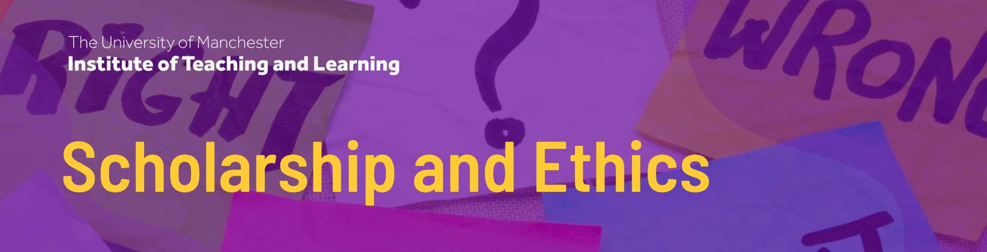 Header saying 'Scholarship and Ethics'