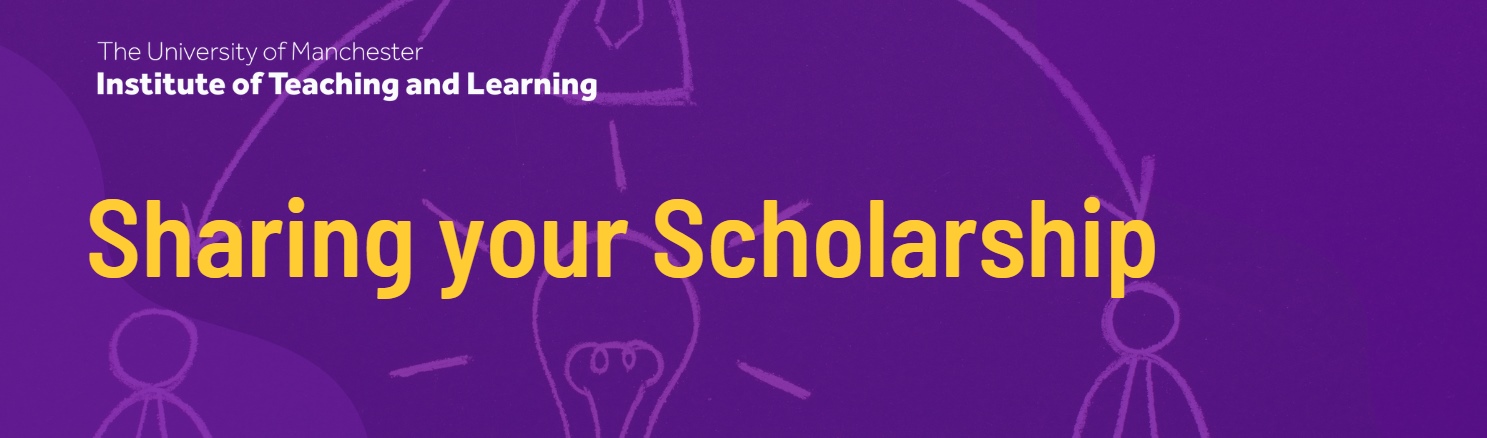 Header with the words 'Sharing your Scholarship'